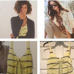 Cabi Yellow/Navy Knot Cami